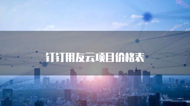 钉钉用友云项目价格表