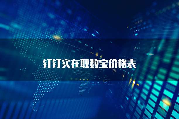 钉钉实在取数宝价格表