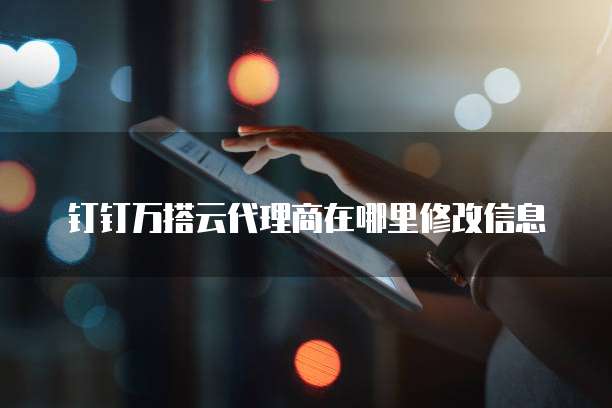 钉钉万搭云代理商在哪里修改信息