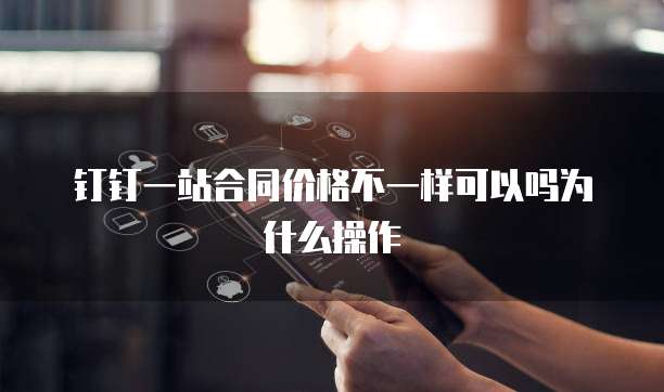 钉钉一站合同价格不一样可以吗为什么操作