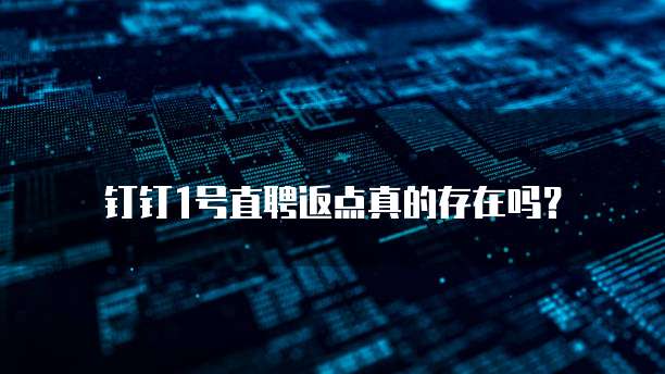 钉钉1号直聘返点真的存在吗?