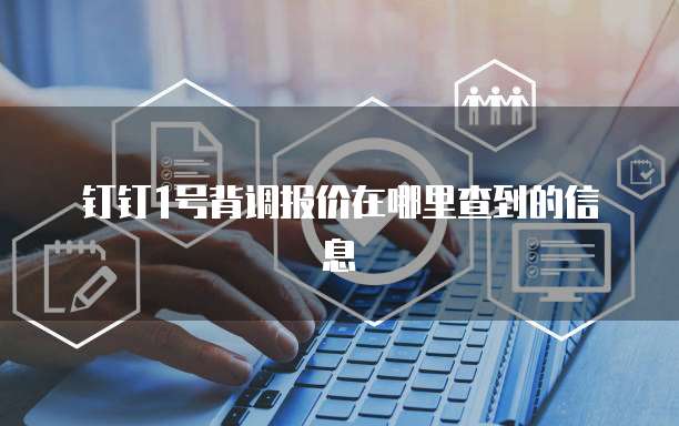 钉钉1号背调报价在哪里查到的信息