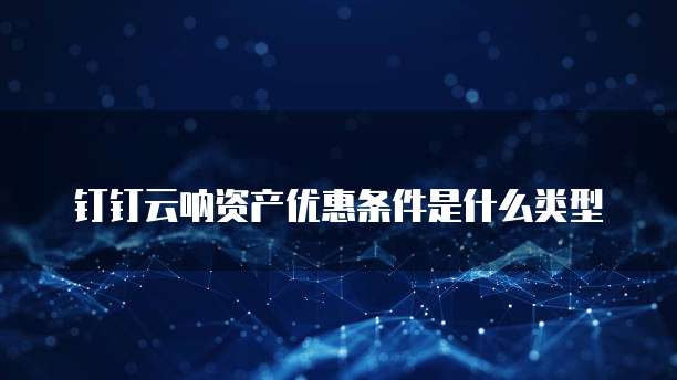 钉钉云呐资产优惠条件是什么类型