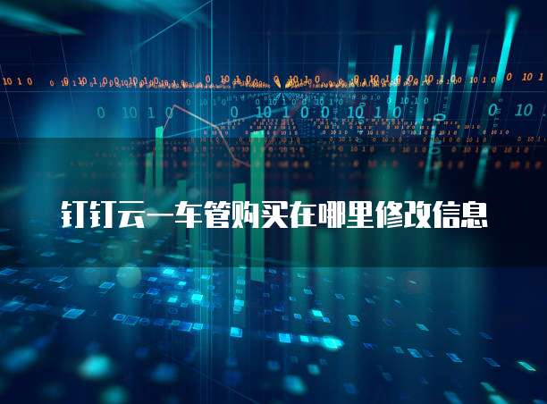 钉钉云一车管购买在哪里修改信息