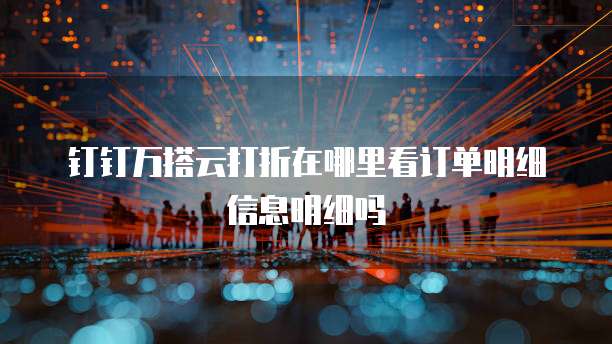 钉钉万搭云打折在哪里看订单明细信息明细吗