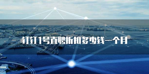 钉钉1号直聘折扣多少钱一个月