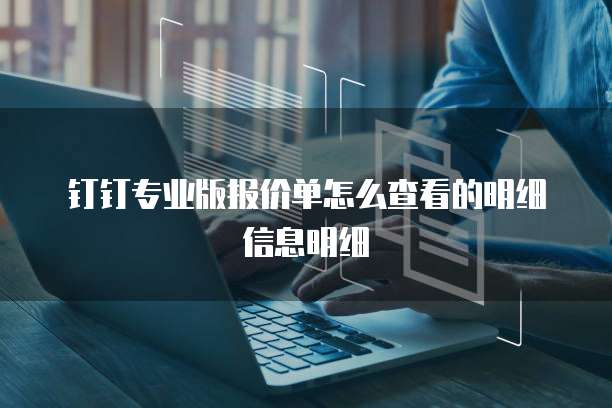 钉钉专业版报价单怎么查看的明细信息明细