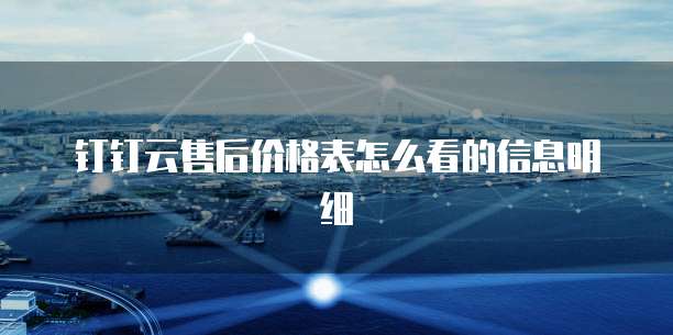 钉钉云售后价格表怎么看的信息明细