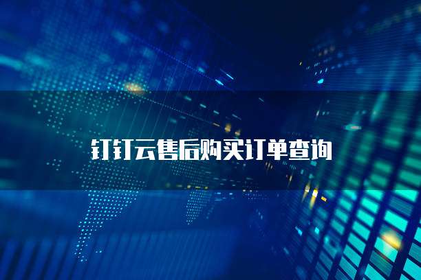 钉钉云售后购买订单查询