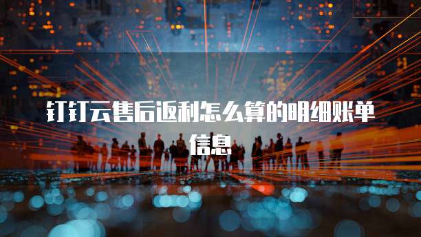 钉钉云售后返利怎么算的明细账单信息