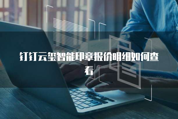 钉钉云玺智能印章报价明细如何查看