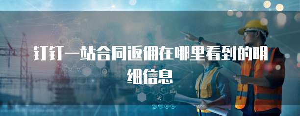 钉钉一站合同返佣在哪里看到的明细信息