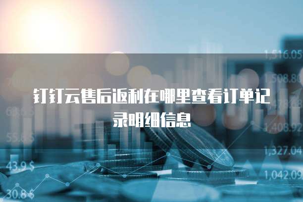 钉钉云售后返利在哪里查看订单记录明细信息