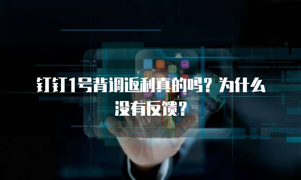 钉钉1号背调返利真的吗?为什么没有反馈?