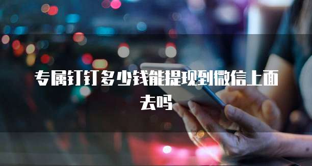 专属钉钉多少钱能提现到微信上面去吗