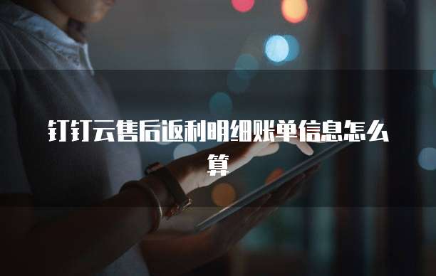 钉钉云售后返利明细账单信息怎么算