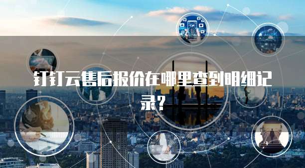钉钉云售后报价在哪里查到明细记录？