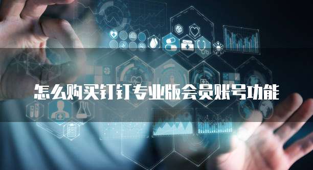 怎么购买钉钉专业版会员账号功能