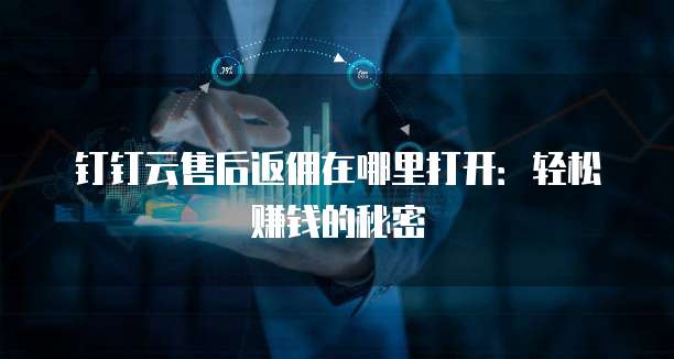 钉钉云售后返佣在哪里打开:轻松赚钱的秘密