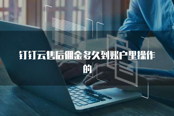 钉钉云售后佣金多久到账户里操作的