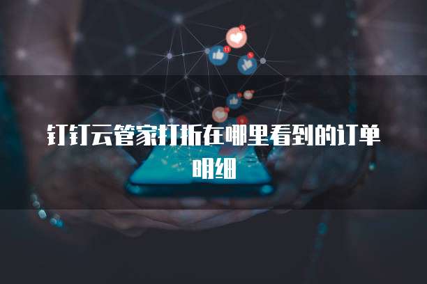 钉钉云管家打折在哪里看到的订单明细