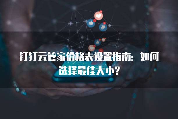 钉钉云管家价格表设置指南:如何选择最佳大小?