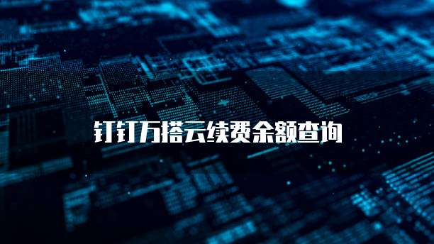 钉钉万搭云续费余额查询