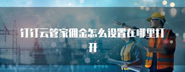 钉钉云管家佣金怎么设置在哪里打开