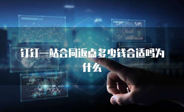 钉钉一站合同返点多少钱合适吗为什么