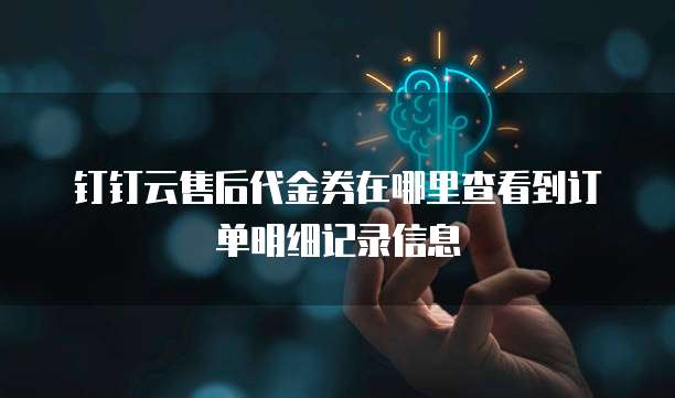 钉钉云售后代金券在哪里查看到订单明细记录信息
