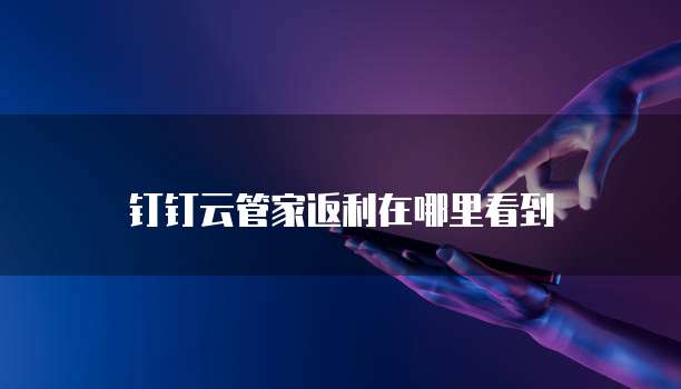 钉钉云管家返利在哪里看到