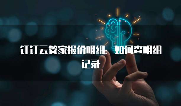 钉钉云管家报价明细:如何查明细记录