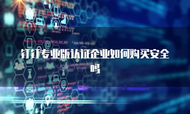 钉钉专业版认证企业如何购买安全吗