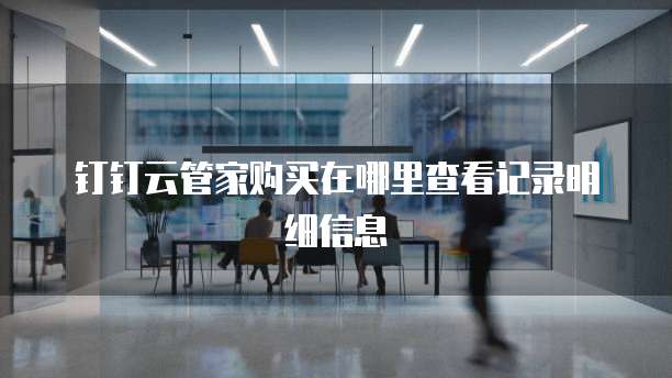 钉钉云管家购买在哪里查看记录明细信息