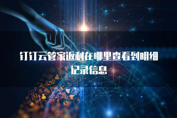 钉钉云管家返利在哪里查看到明细记录信息