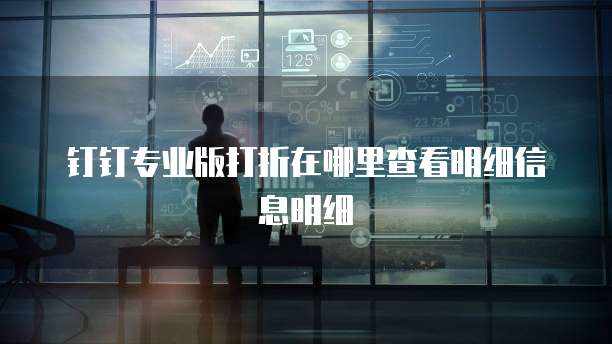 钉钉专业版打折在哪里查看明细信息明细