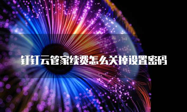 钉钉云管家续费怎么关掉设置密码