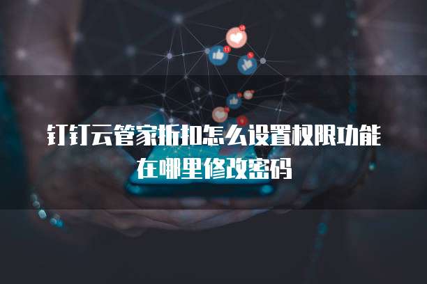 钉钉云管家折扣怎么设置权限功能在哪里修改密码