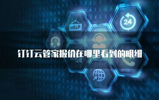 钉钉云管家报价在哪里看到的明细
