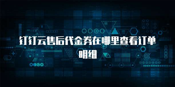 钉钉云售后代金券在哪里查看订单明细