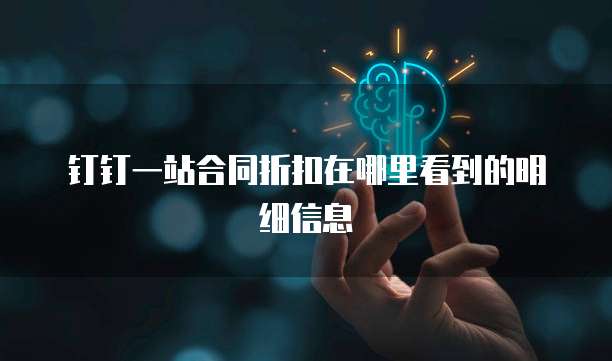 钉钉一站合同折扣在哪里看到的明细信息