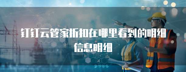 钉钉云管家折扣在哪里看到的明细信息明细