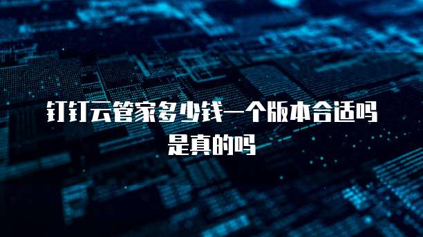 钉钉云管家多少钱一个版本合适吗是真的吗