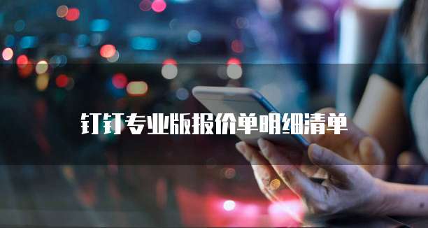 钉钉专业版报价单明细清单