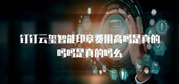 钉钉云玺智能印章费用高吗是真的吗吗是真的吗么