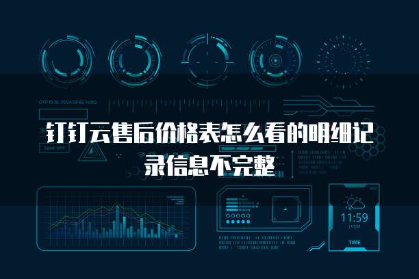 钉钉云售后价格表怎么看的明细记录信息不完整