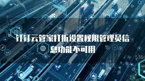 钉钉云管家打折设置权限管理员信息功能不可用