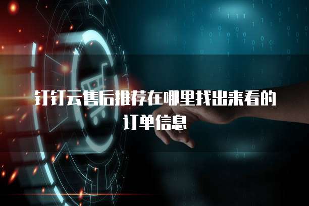 钉钉云售后推荐在哪里找出来看的订单信息