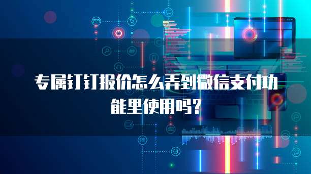专属钉钉报价怎么弄到微信支付功能里使用吗？