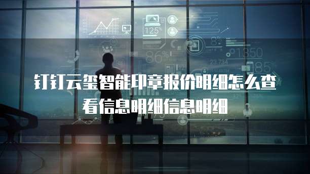 钉钉云玺智能印章报价明细怎么查看信息明细信息明细